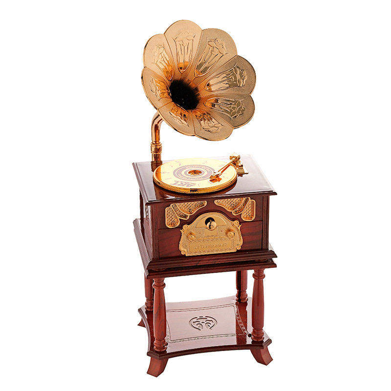 欧式古典立式唱片留声机音乐盒八音盒家居办公室创意音乐盒