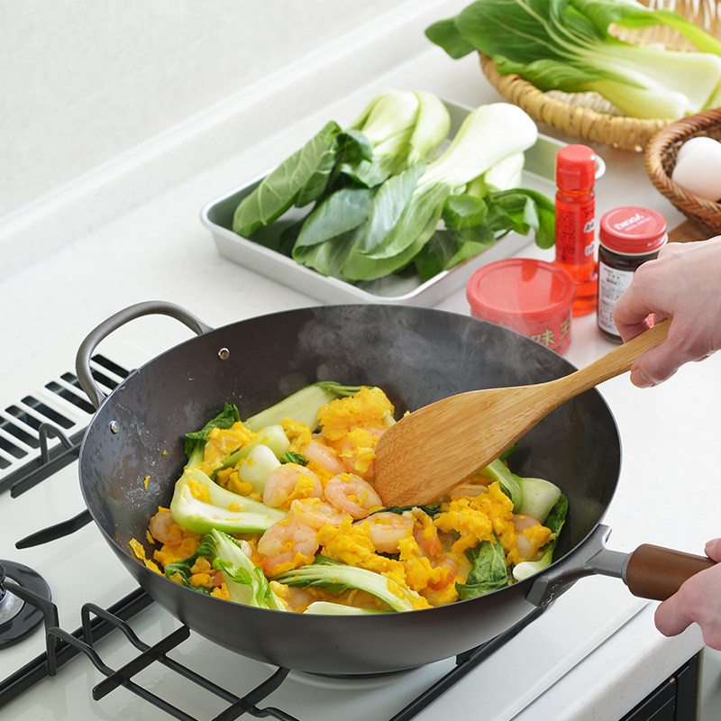 【新款】cookpal日本株式会社吉川原装进口乡技极铁锅轻便炒菜锅