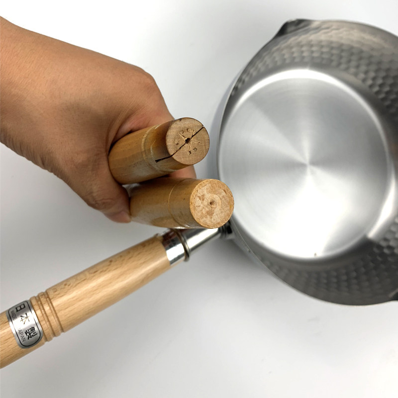 日本株式会社吉川雪平锅替换手柄把手配件奶锅榉木锅把原尺寸定制