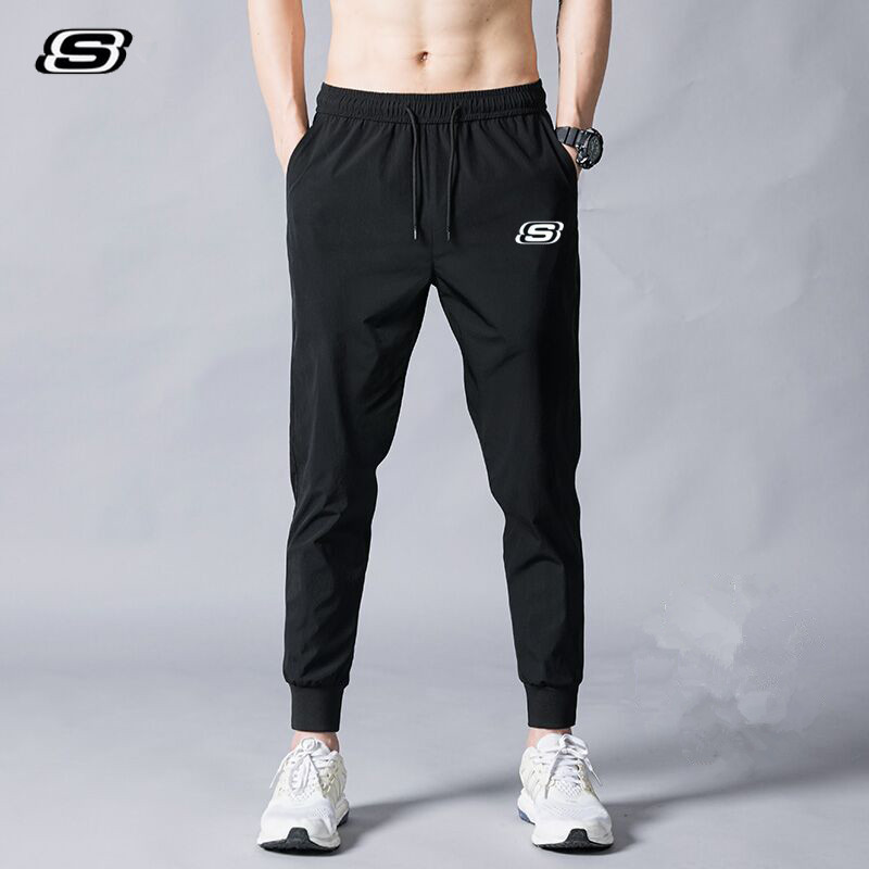 S标冰丝裤男夏季超薄款速干九分裤收口卫裤运动休闲宽松跑步长裤
