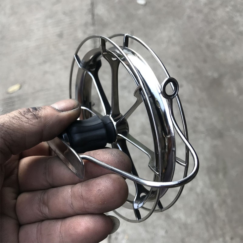 12cm钛合金八卦轮 手拨轮 江钓轮 筏钓轮 渔轮