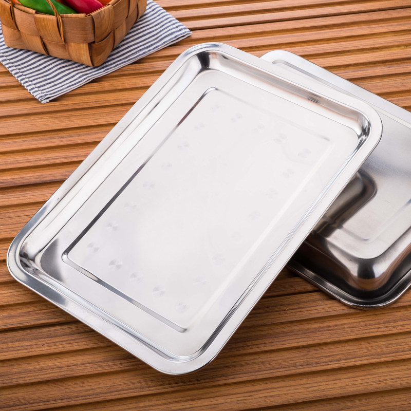 不锈钢方盘长方形盘子铁盘烧烤烤盘餐盘饺子盘菜盘盘