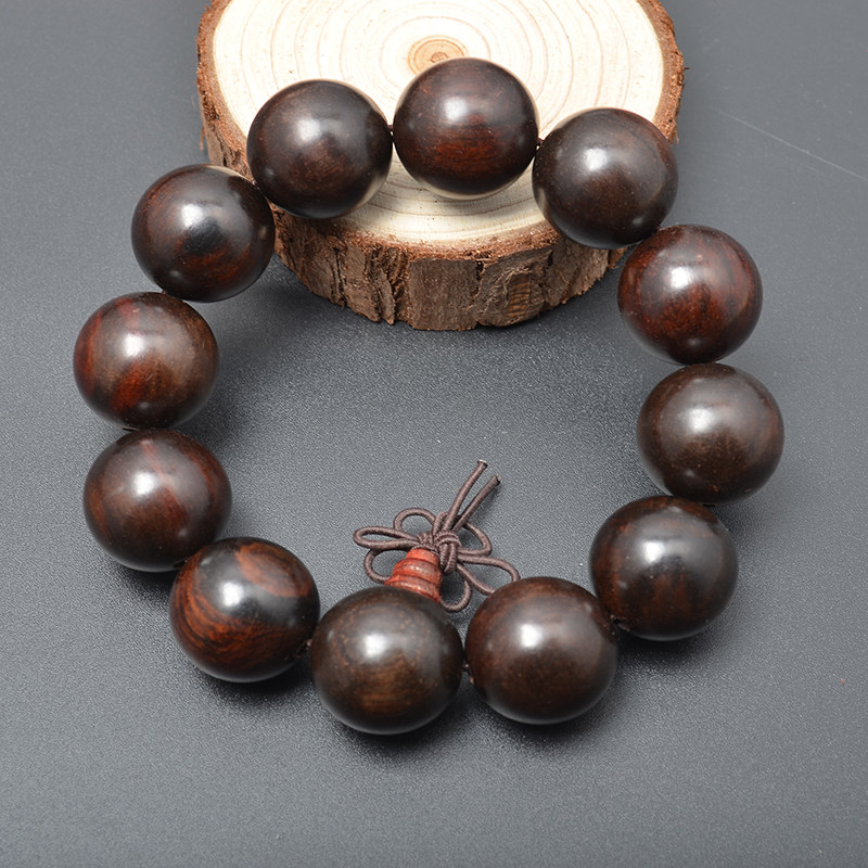 正宗佛珠手串手饰天然乌木紫光檀男女士饰品佛珠