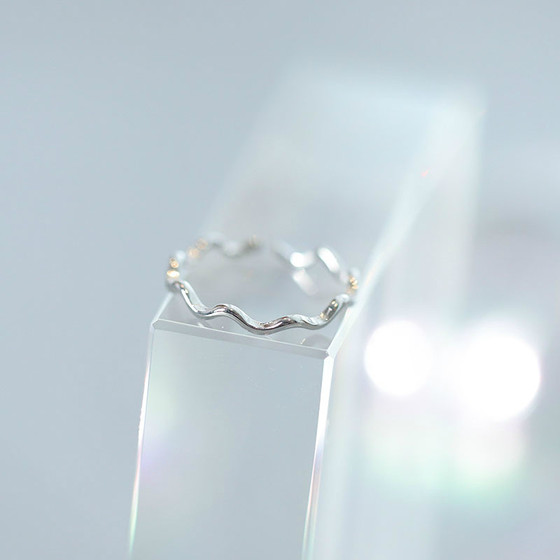 Xiao Zhang's Story Simple Literature and Art S925 Sterling Silver Joint Ring Wave Open Ling Ring Ring Girls Fine Tail Ring Xiao Zhang's Story Simple Literature and Art S925 Sterling Silver Joint Ring Wave Open Ling Ring Ring Girls Fine Tail Ring