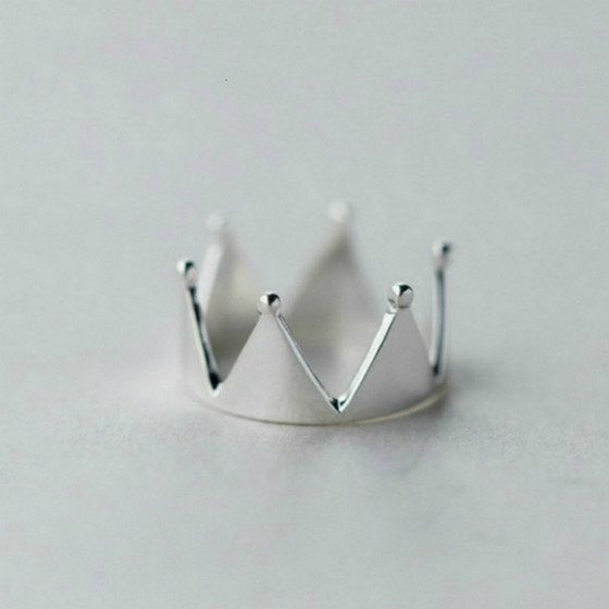 Fashion temperament original design minimalist personality S925 sterling silver joint ring Crown poly ring female wild jewelry Fashion temperament original design minimalist personality S925 sterling silver joint ring Crown poly ring female wild jewelry