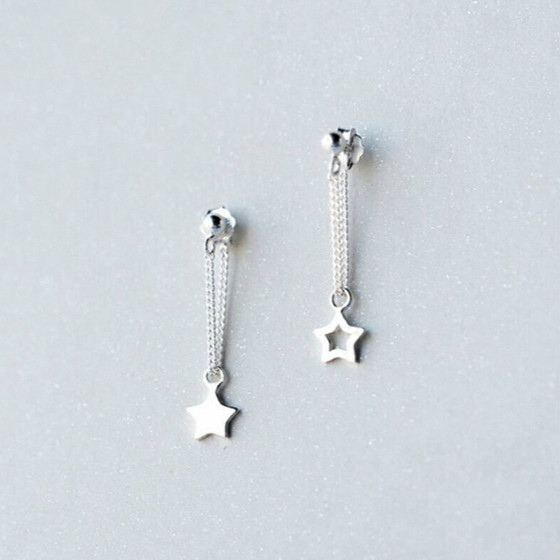 Asymmetric Star S925 Silver Jewelry Pure Tremella Earrings Mini Ear Nail Earrings Simple Korean Earrings Asymmetric Star S925 Silver Jewelry Pure Tremella Earrings Mini Ear Nail Earrings Simple Korean Earrings