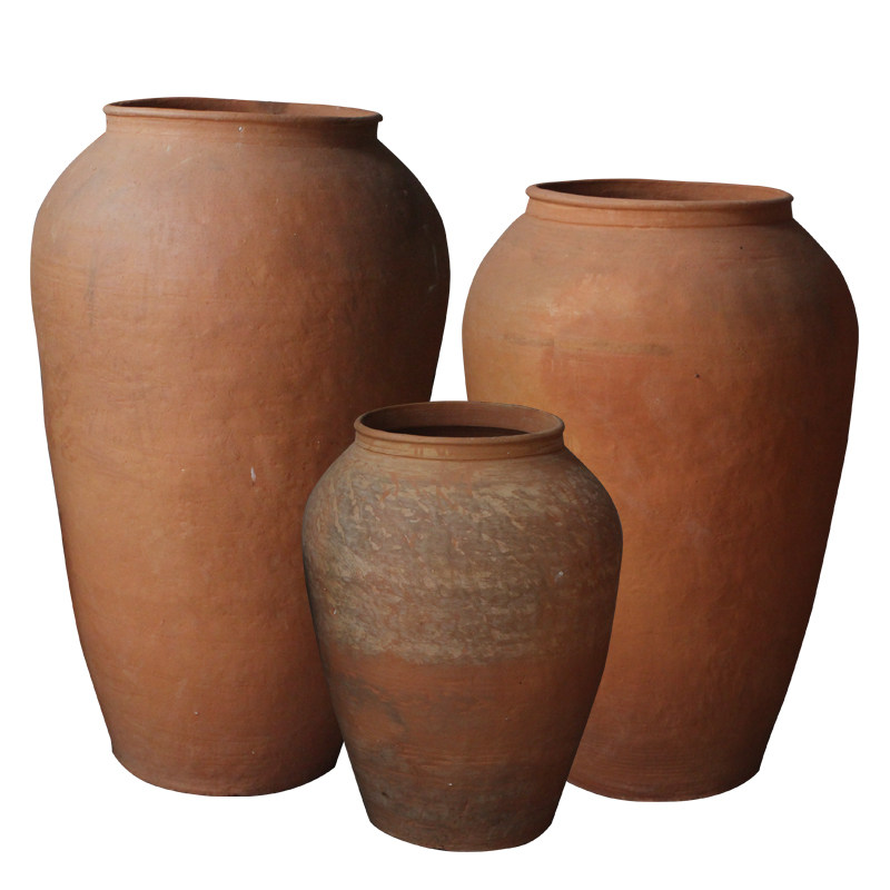 超大土陶翁罐花瓶特大陶器米高陶缸景观花盆花瓶