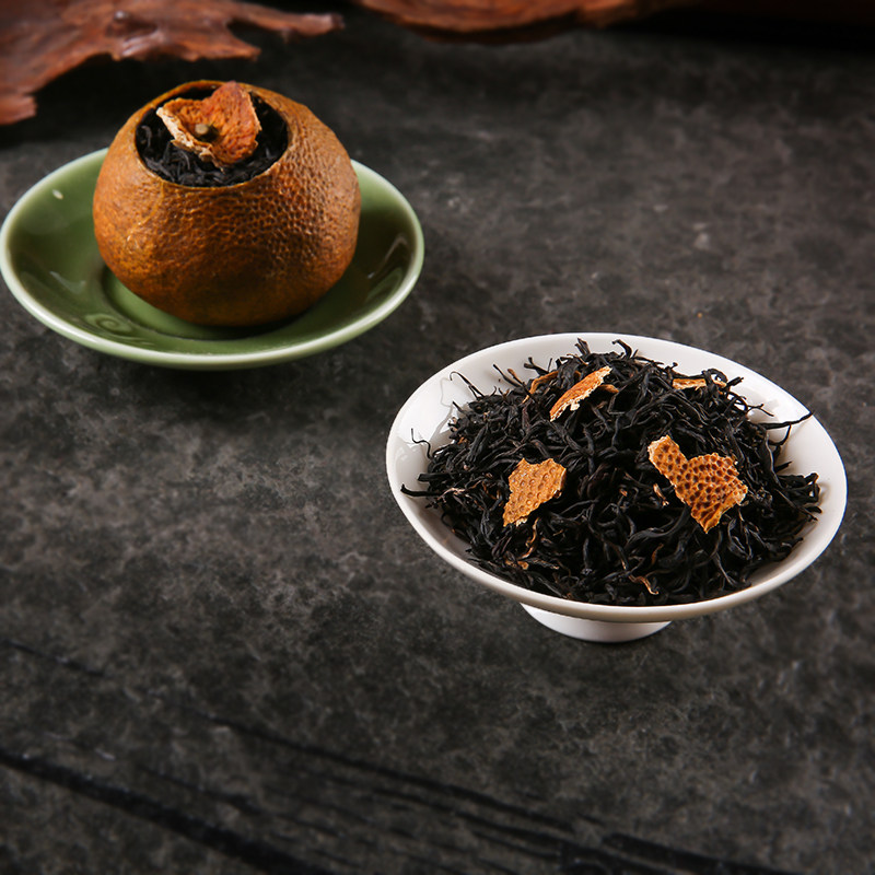 红茶宁红新会陈皮2020新茶柑茶叶古风盒装33g再加工茶