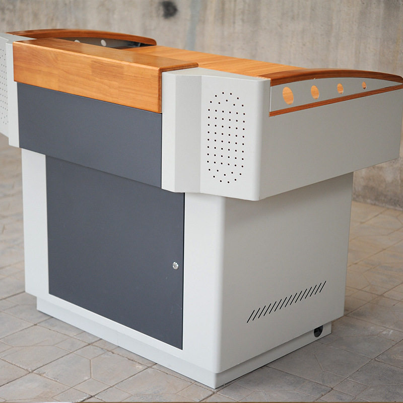 多功能电教教室讲台一体化培训班多媒体教学钢架木面演讲台