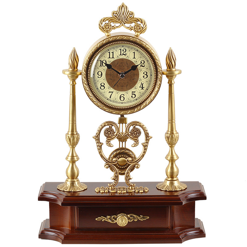 宝丽黄铜欧式复古座钟钟表客厅摆件坐钟别墅座钟