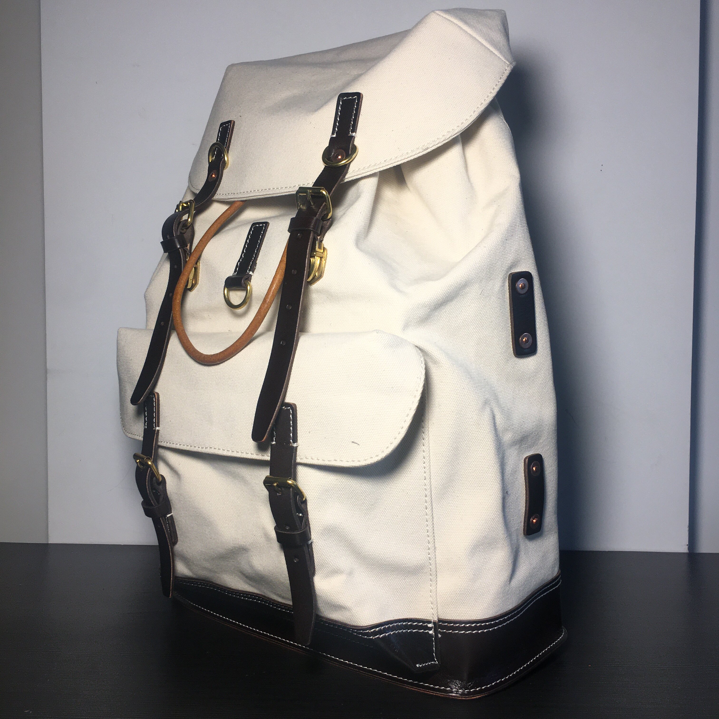 背包守工手二战胡椒盐椒盐元年复古双肩大容量头层双肩背包