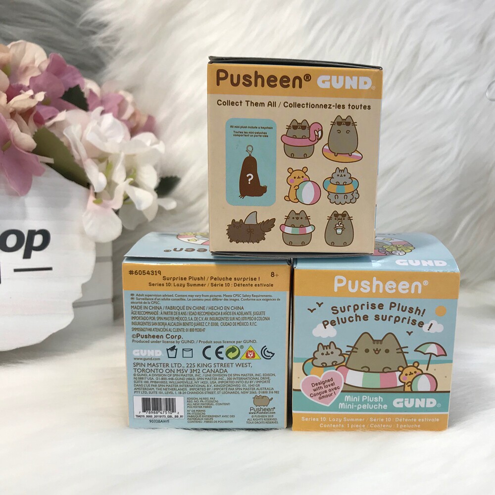 pusheen胖吉猫盲盒娃娃玩具小号猫咪挂饰公仔毛绒毛绒布艺类玩具