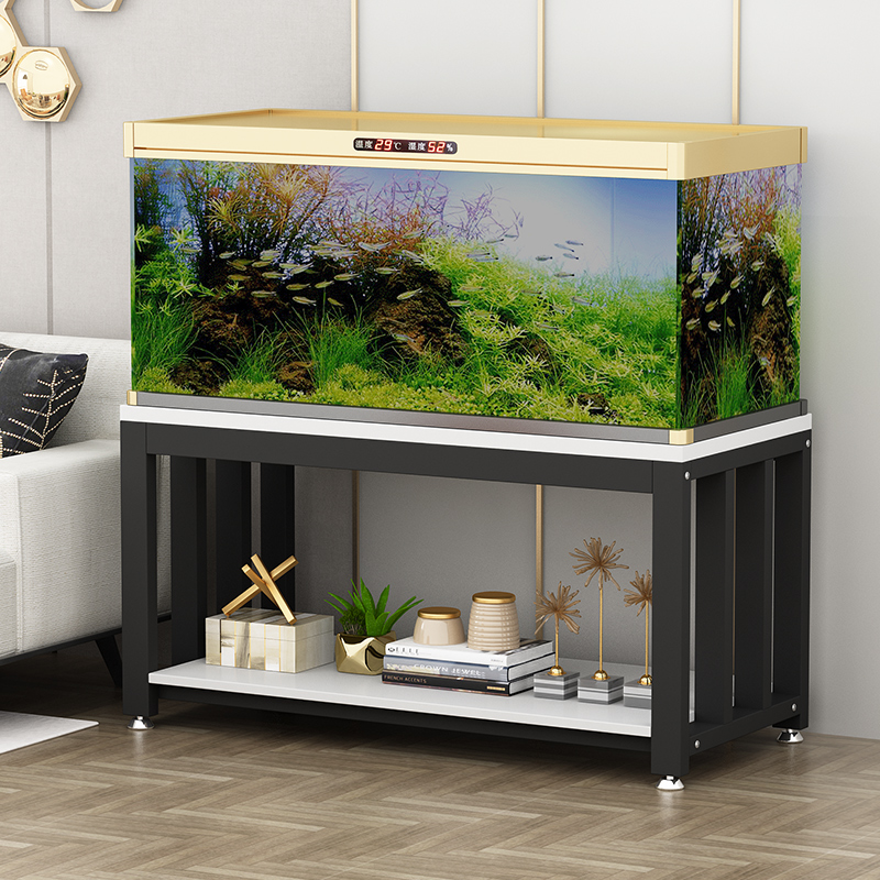 双层水族简易小型客厅箱底水族箱钢木鱼缸实木桌面缸