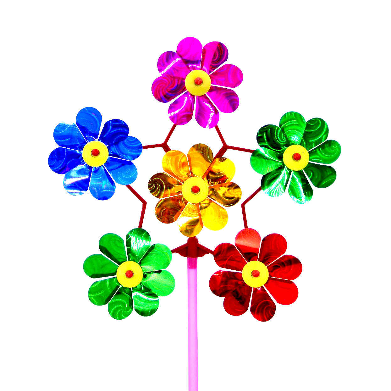 六一节塑料玩具小太阳太阳花大风车七彩风车两元儿童玩具包邮地摊风车