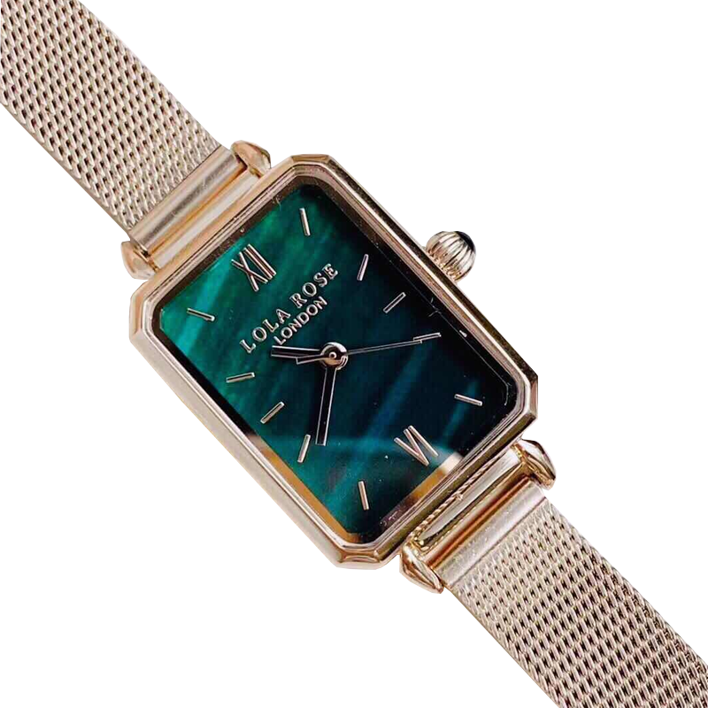 英国lolarose孔雀绿手表女魏璎珞同款法国小众防水气质小方表盘