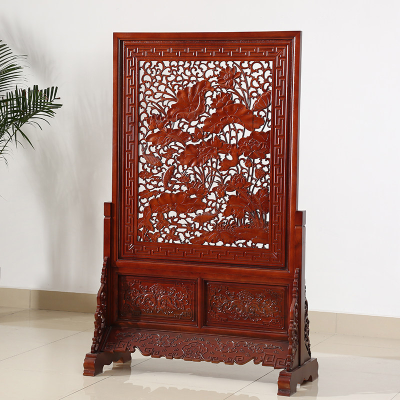 隔断入户玄关落地屏风实木座屏插屏中式仿古座屏
