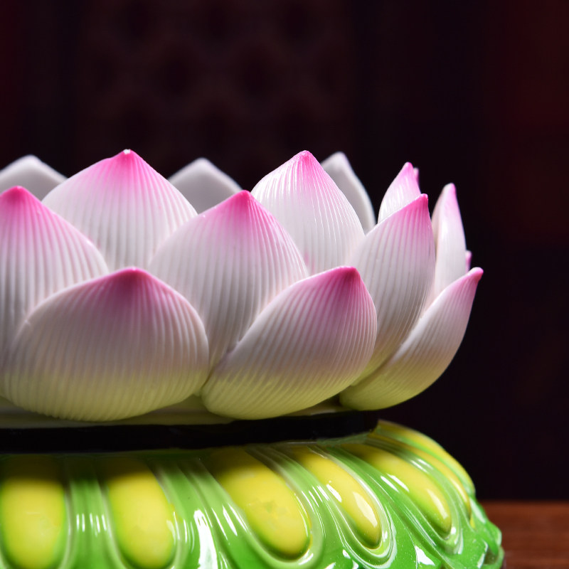 七珍陶瓷佛像供奉台坐台莲花底座垫高观音菩萨底座圆形台供佛神像