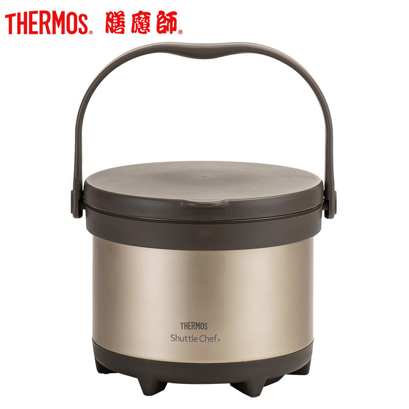 thermos膳魔师 高真空不锈钢焖烧锅 节能免火焖煮锅3l tcra-3000