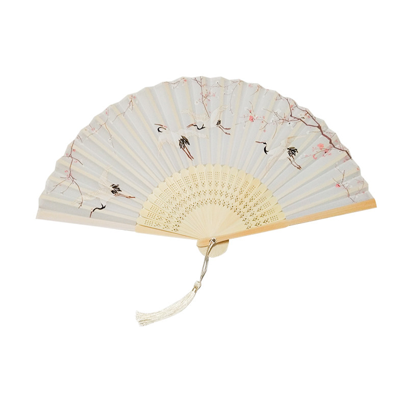日式折扇中国风女式扇子绢扇长安故里和风工艺复古风折叠小扇女扇