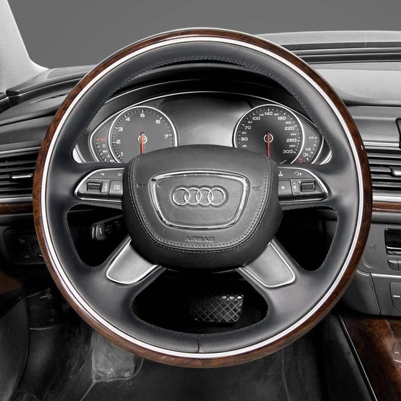 a6l方向盘适用于奥迪q7a8lq5lc7全包桃木方向盘