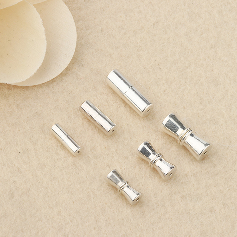 锐鹏s925纯银手链项链连接扣头螺丝扣接头扣配件diy编红绳银材料