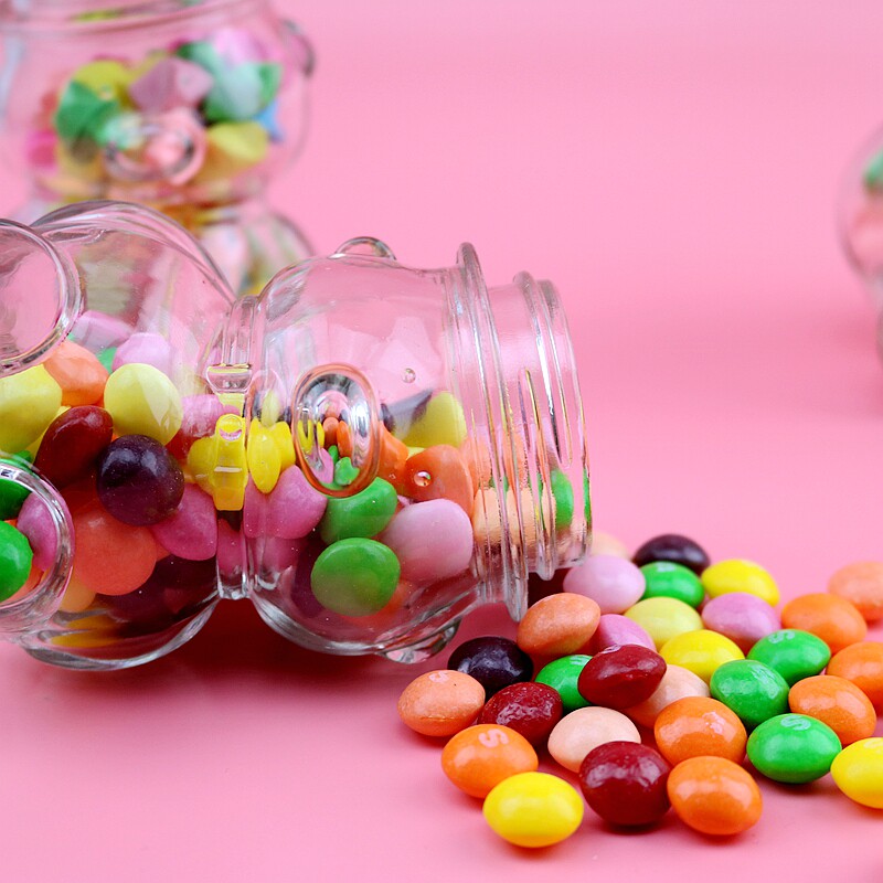 糖果瓶子玻璃歪头小熊创意透明许愿幸运星