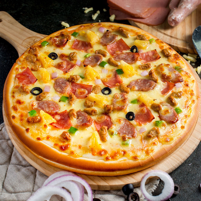 美臣披萨10寸美式厚底鸡肉牛肉至尊比萨半成品其他烘焙半成品