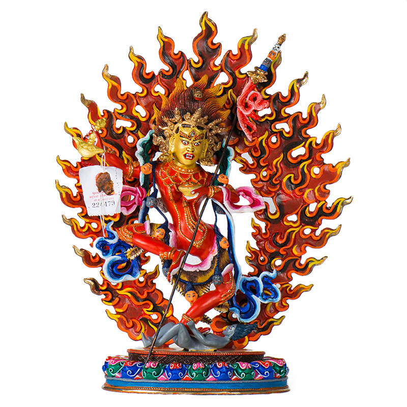 欧斯特供佛亥母金刚12寸彩绘藏传佛教金彩绘铜鎏尼泊尔摆件