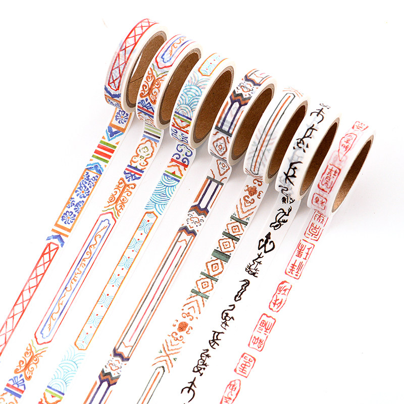 胶带中国古风花纹手帐复古花边边框diy原创和纸胶带