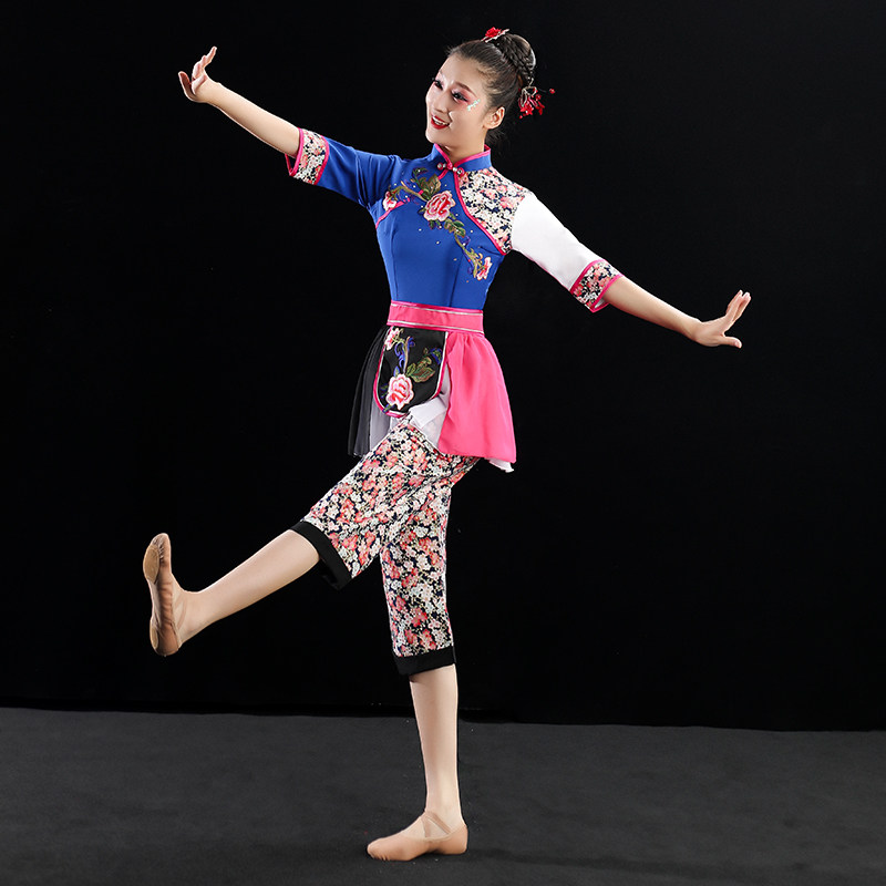 采茶演出服村姑表演斗笠民族风话剧舞台舞蹈服装民族服装