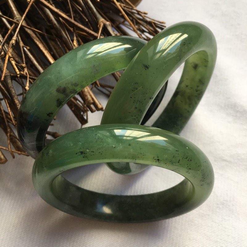 镯子天然正品岫玉手镯老坑深绿色玉石水墨甲翠珠宝奇石