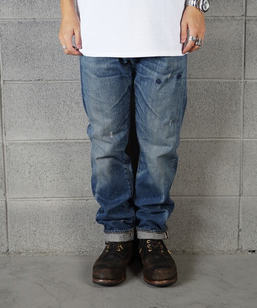 日本冈山nm5p02w1typeslimjeans复古水洗indigo牛仔裤牛仔裤