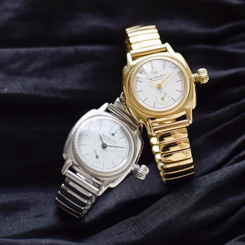 日本官方代理vaguewatch复古防水石英弹簧带男日韩腕表