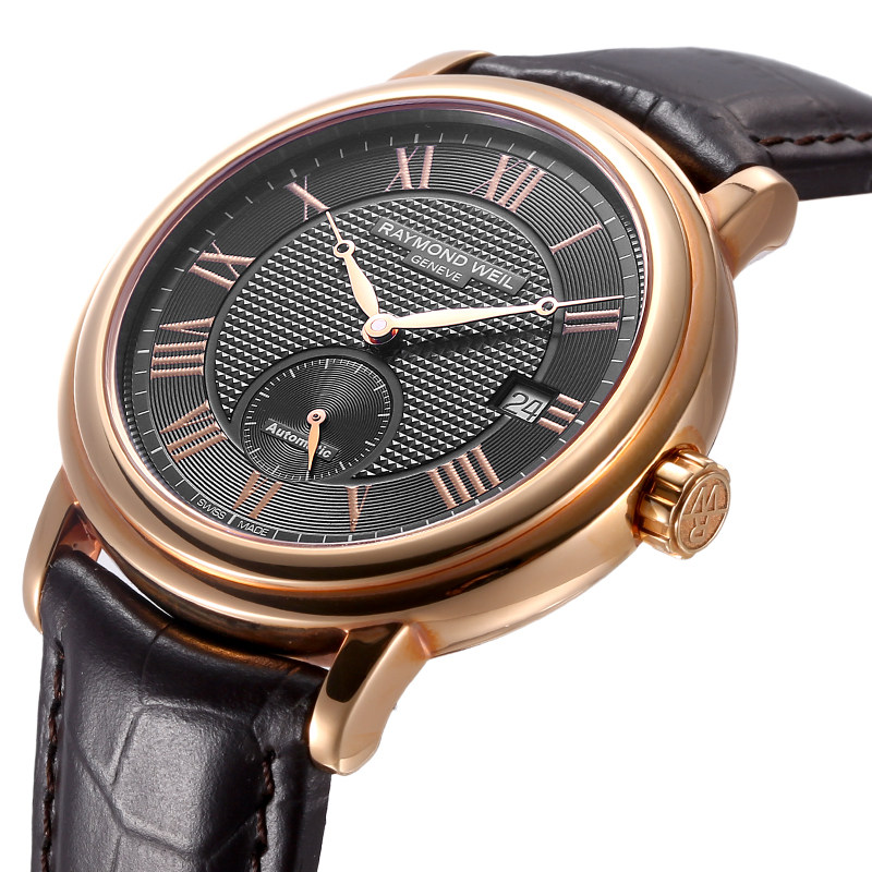 瑞士蕾蒙威raymond weil大师系列日历小三针钢带皮带手表机械男表