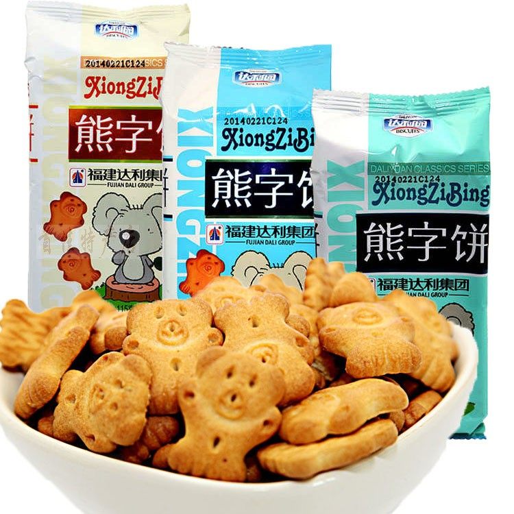 包邮达利园熊字饼干好吃小熊115g3袋儿童磨牙酥性饼干