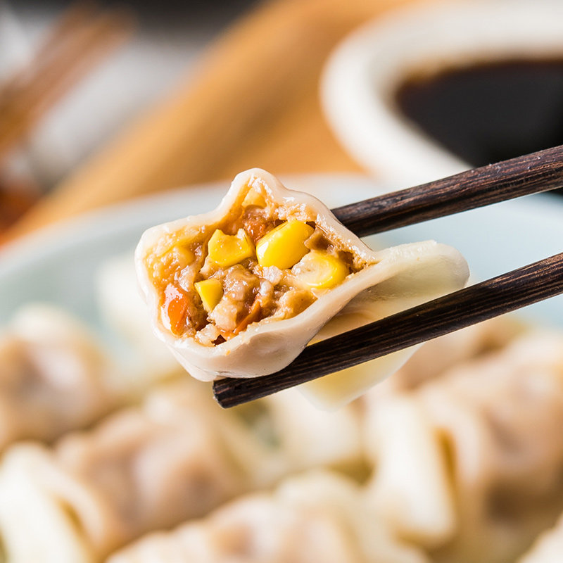 湾仔码头玉米蔬菜猪肉水饺720g 速冻水饺 饺子 早餐