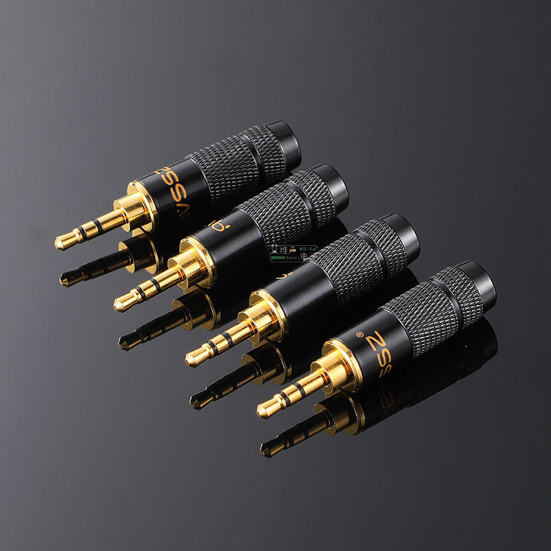 插头接头25mm音频焊接手机耳机diy摄像机3节连接器