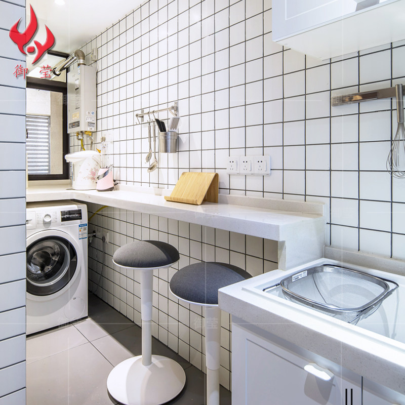 北欧简约小白砖小方砖 厨房卫生间墙砖 黑白格子九宫格马赛克瓷砖