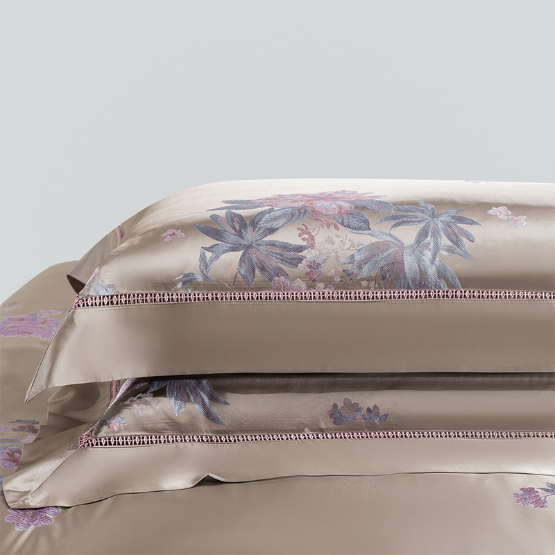 高档真丝四件件套100桑蚕蚕丝床单被套总统床品套件