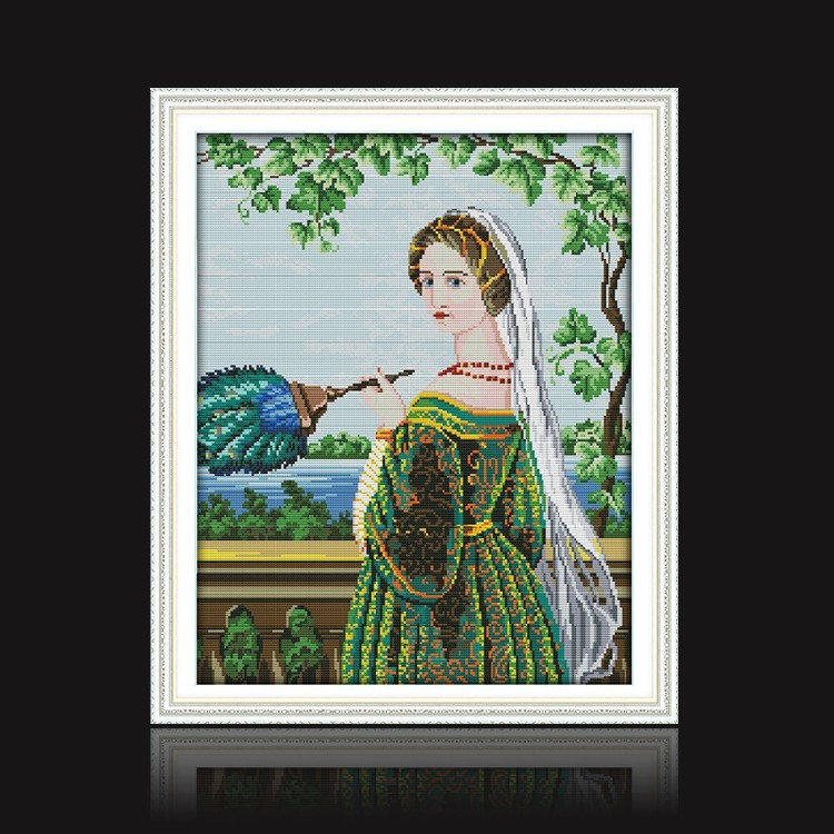 钻石油画少女十字绣外国美女欧式古典贵族贵族人十字绣套件
