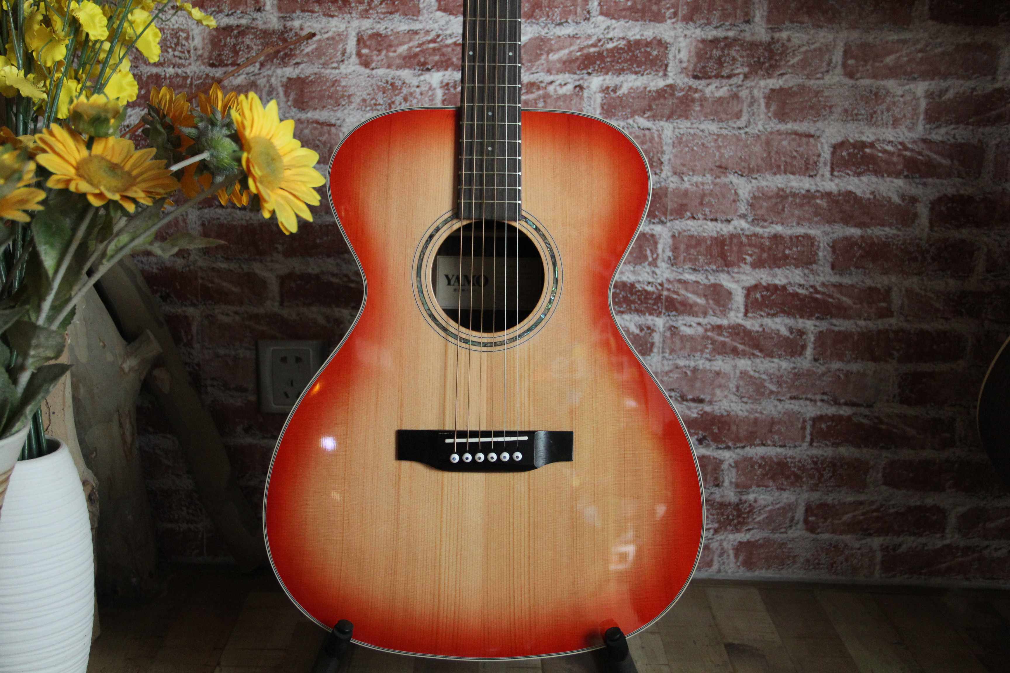yamoooo28ts40寸玫瑰木面单民谣民谣吉他日落落色吉他民谣吉他