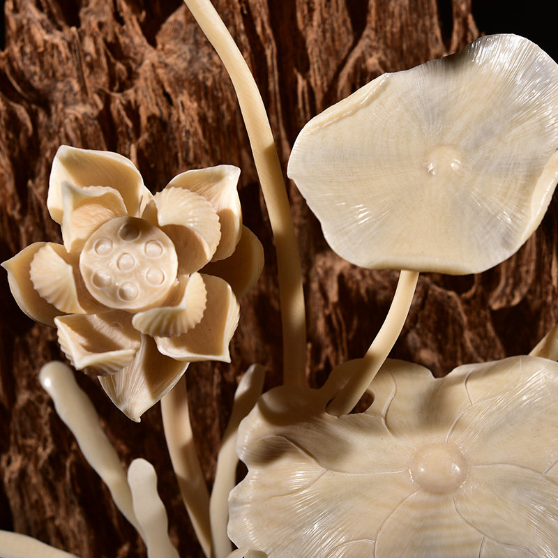 摆件沉香木雕香木荷花海南雕刻工艺品艺术品家居木雕