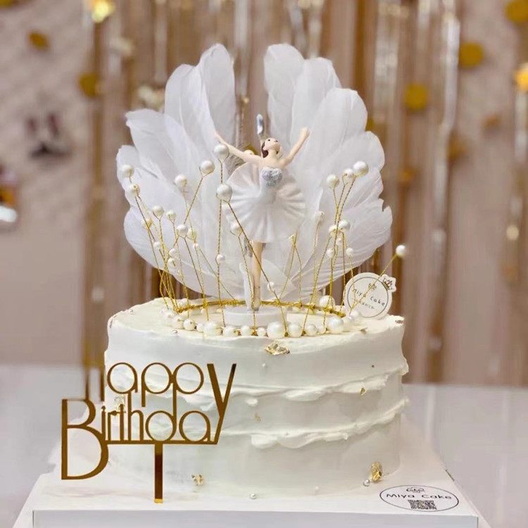 网红芭蕾芭蕾舞舞者女孩仙女女神蝴蝶生日复古新鲜生日蛋糕