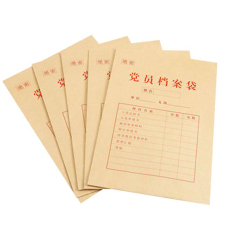 党员10个档案牛皮纸发展发展党工作a4加厚大容量文件袋