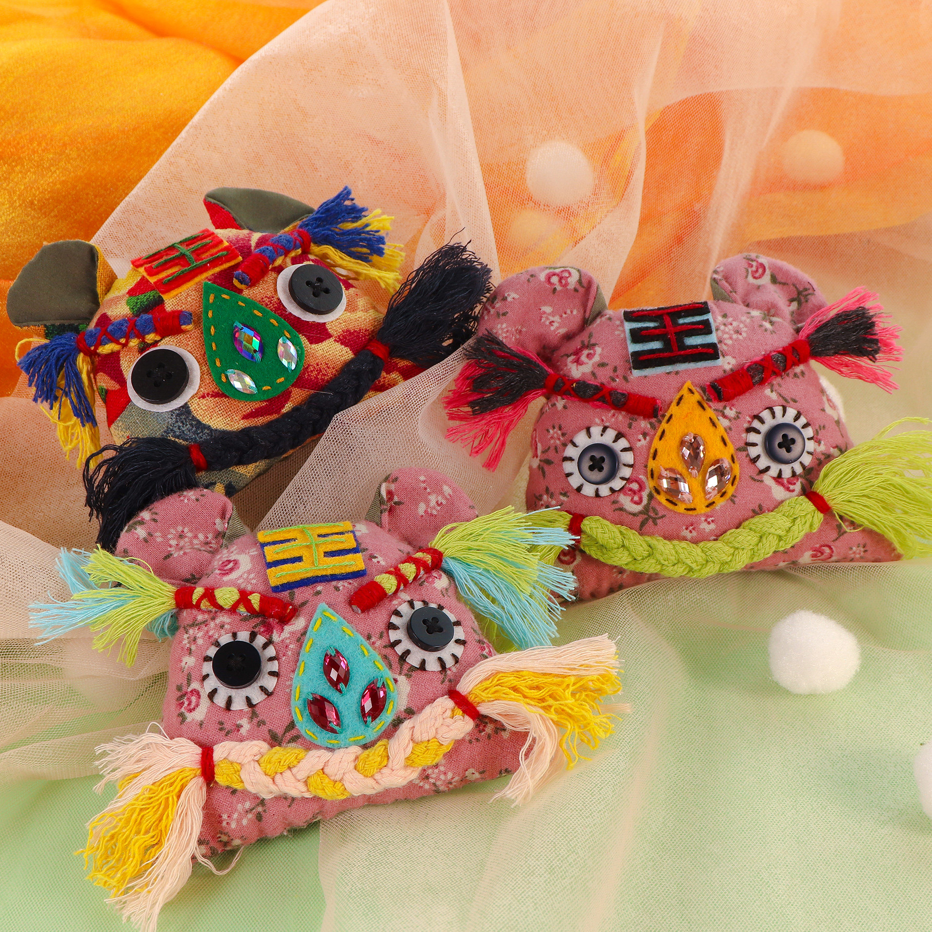 中国国风传统民间布老虎生肖布艺diy手工手工制缝纫diy材料套装