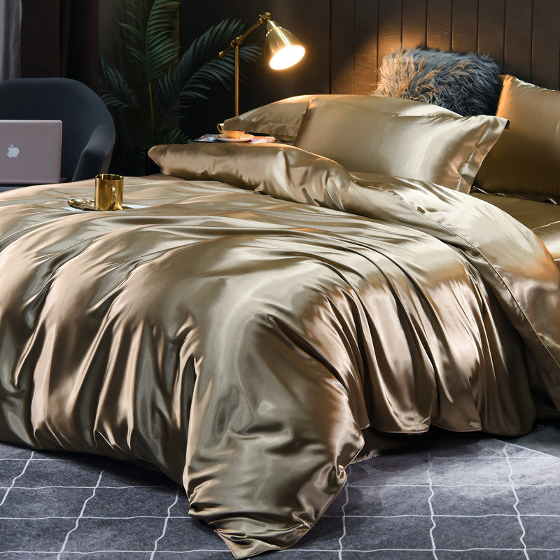 夏天真丝四件件套桑蚕蚕丝被套轻奢床上用品双面床品套件