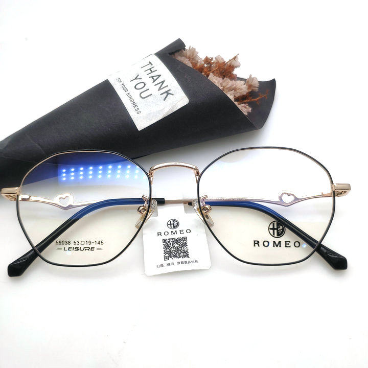 romeo罗密欧59038男女款眼镜架复古钛合金小脸多变眼镜眼镜架