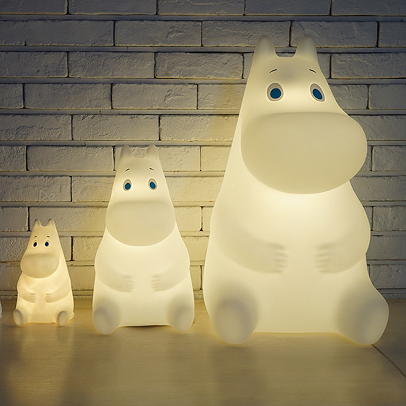 正版卡通姆明moomin创意小夜灯led卧室台灯可遥控充电床头拍拍灯