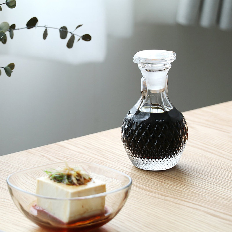 日本aderia石冢硝ishizuka手工制水晶玻璃瓶酱油油瓶胡椒调味瓶罐