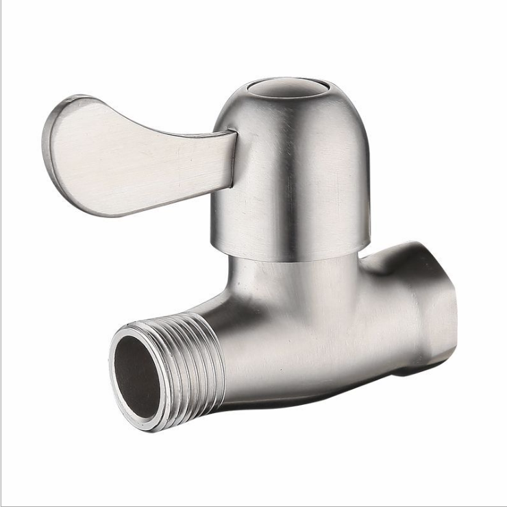 不锈钢加厚内外丝直热水器上水水龙头明装直通4分角阀